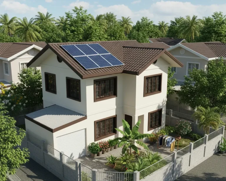 Filipino Residential Home with Solar Panel